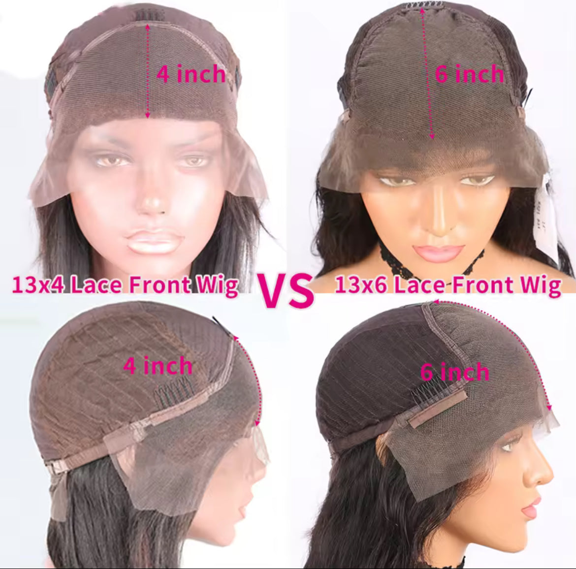 36” HD Lace Front Wig – 200% Density Long Straight Human Hair Wig (Burgundy)
